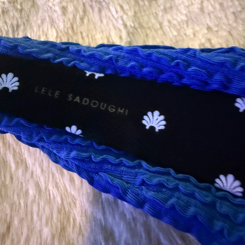 Lele Sadoughi Vibrant Blue Textured Headband - Picture 3 of 4